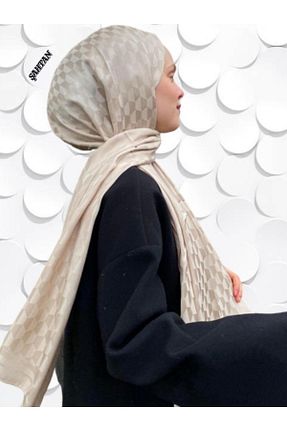 روسری بژ پنبه ای ŞahTan - کد 818229427