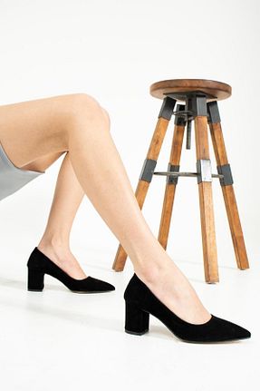کفش پاشنه بلند کلاسیک مشکی زنانه چرم مصنوعی ZENNESHOES - کد 234454029