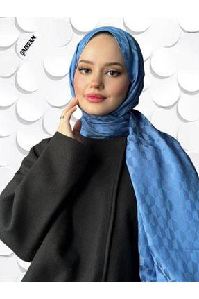روسری آبی پنبه ای ŞahTan - کد 818229198