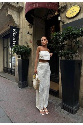 ست بالاتنه و پائین تنه نباتی زنانه بافتنی nooa fashion - کد 836437708