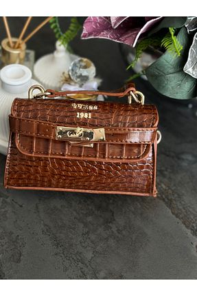 کیف مجلسی قهوه ای زنانه چرم مصنوعی TuanaYilmaz - کد 832449678