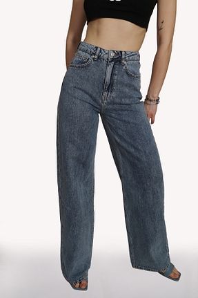 شلوار جین آبی زنانه پاچه گشاد Acey jeans - کد 836525145