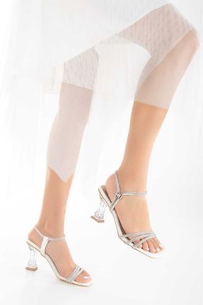 کفش مجلسی سفید زنانه چرم مصنوعی پاشنه نازک پاشنه متوسط ( 5 - 9 cm ) کد 805047143
