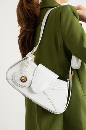 کیف دوشی سفید زنانه چرم مصنوعی کد 824258952
