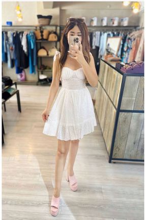 لباس سفید زنانه بافتنی بافت تنگ کد 836627640