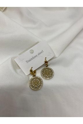 گوشواره استیل طلائی زنانه فولاد ( استیل ) کد 836895120