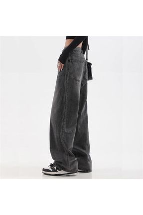 شلوار جین مشکی زنانه پاچه رگولار جین ساده یونیسکس استاندارد کد 788672005