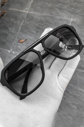 عینک آفتابی مشکی مردانه 57 UV400 ترکیبی مات کد 821292569