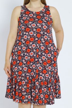 لباس مشکی زنانه بافت پنبه (نخی) طرح گلدار راحت بند دار کد 827157808