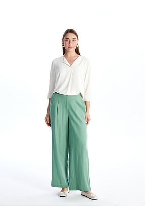شلوار سبز زنانه مخلوط کتان LC Waikiki - کد 836868775