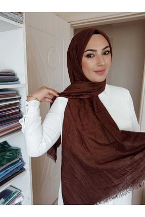 شال سرمه ای زنانه پنبه ای avzen şal - کد 290621754