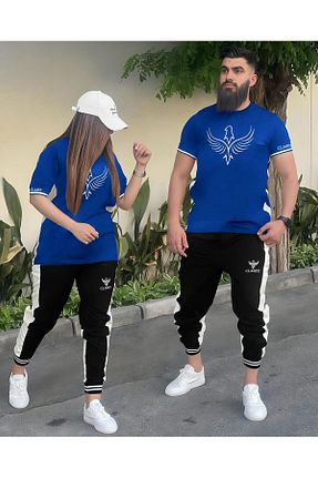 ست کرمکن اسپرت آبی زنانه پنبه ای CLASSY.MODA - کد 836743242