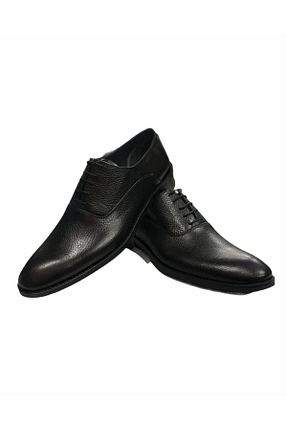 کفش کلاسیک مشکی مردانه چرم خالص şık kundura - کد 216649221