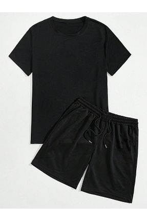 ست گرمکن مشکی مردانه پنبه پلی استر EYAX MODA - کد 836763207