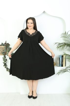 لباس مشکی زنانه ویسکون سایز بزرگ بافتنی کد 735884435