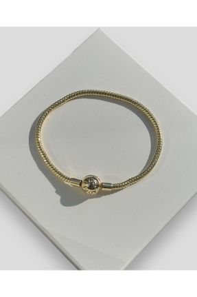 دستبند استیل طلائی زنانه فولاد ( استیل ) کد 805252275