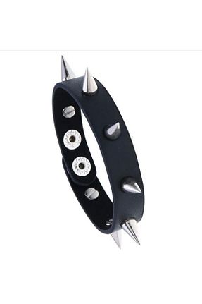 دستبند جواهر مشکی زنانه چرم oldskoolbutik - کد 757034379