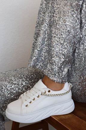 کفش کژوال سفید زنانه چرم مصنوعی POLKA STORE - کد 830784888