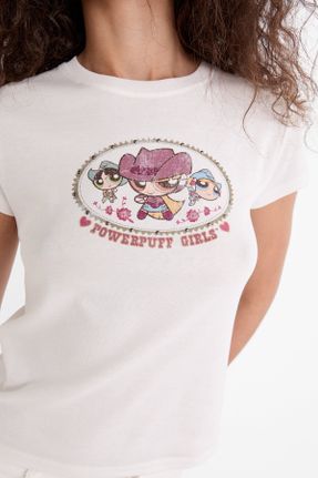 تی شرت نباتی زنانه Fitted یقه گرد پنبه (نخی) کد 836882758