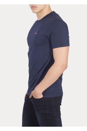 تی شرت سرمه ای مردانه رگولار یقه گرد تکی بیسیک کد 46409729