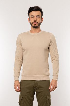 سوئیشرت بژ مردانه ساده Cazador - کد 796160630