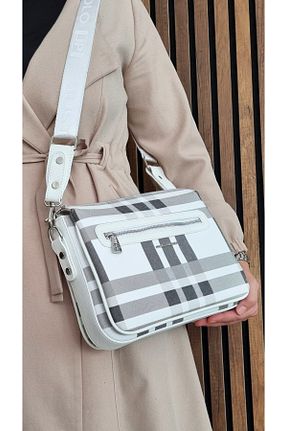 کیف دوشی سفید زنانه چرم مصنوعی Just Polo - کد 747598557