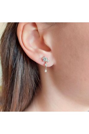 گوشواره نقره صورتی زنانه 925 عیار CNG JEWELS - کد 119783191