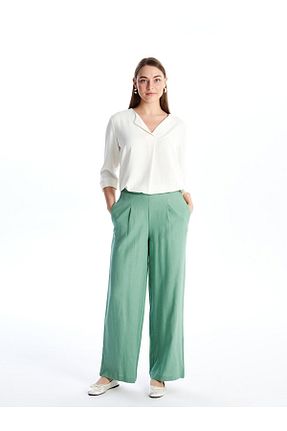شلوار سبز زنانه مخلوط کتان LC Waikiki - کد 836868775