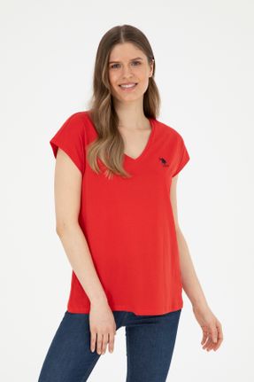 تی شرت قرمز زنانه رگولار کد 833026578