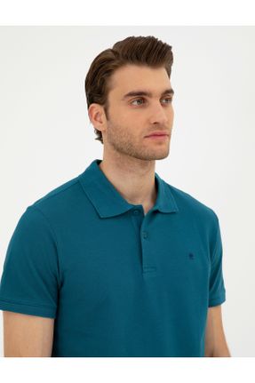 تی شرت سبز مردانه اسلیم فیت یقه پولو کد 833421231
