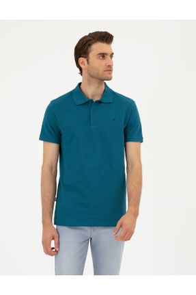 تی شرت سبز مردانه اسلیم فیت یقه پولو کد 833421231