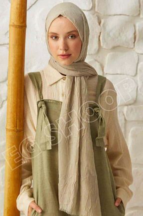 شال بژ زنانه پنبه ای Eg Shop - کد 792407518