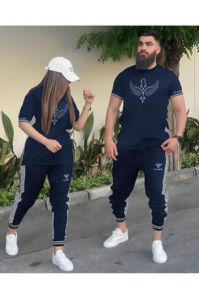 ست کرمکن اسپرت سرمه ای زنانه پنبه ای CLASSY.MODA - کد 836741635