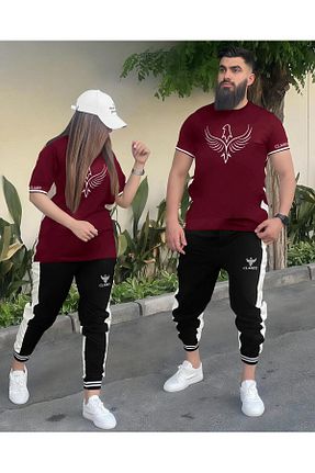 ست کرمکن اسپرت زرشکی زنانه پنبه ای CLASSY.MODA - کد 836744613