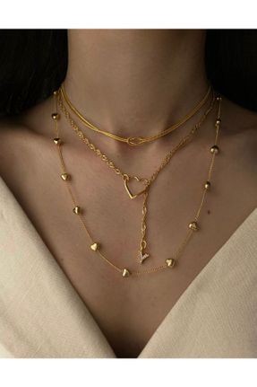 گردنبند جواهر طلائی زنانه روکش طلا کد 648658694