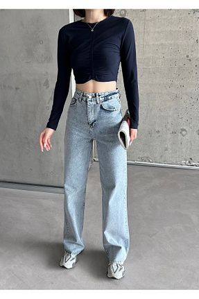 شلوار جین آبی زنانه پاچه گشاد Swet Shop Jeans - کد 832661967