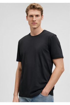 تی شرت مشکی مردانه یقه گرد رگولار تکی بیسیک کد 833052956