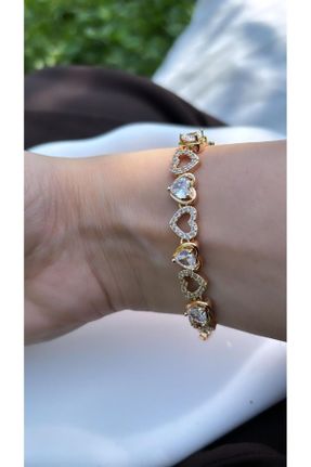 دستبند استیل طلائی زنانه فولاد ( استیل ) کد 821950229