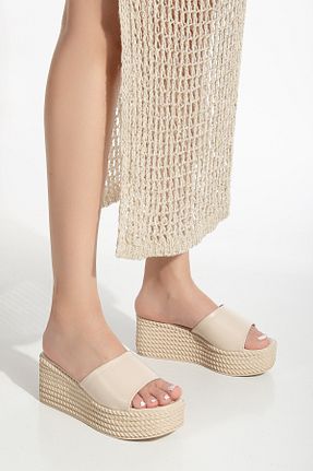 دمپائی بژ زنانه حصیر HCO - کد 836899067