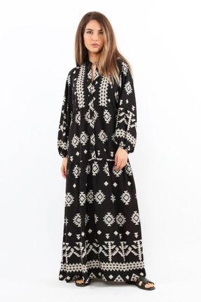 لباس مشکی زنانه اورسایز بافتنی ویسکون کد 833891263