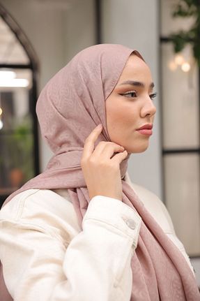 شال قهوه ای زنانه پنبه ای QASSA SHAL - کد 836946070