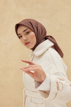 روسری قهوه ای پلی استر Silk Home - کد 792096255