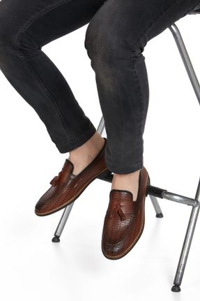 کفش کلاسیک قهوه ای مردانه چرم مصنوعی پاشنه کوتاه ( 4 - 1 cm ) پاشنه ساده کد 35818466
