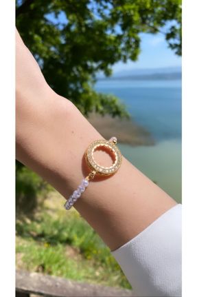 دستبند جواهر طلائی زنانه روکش طلا کد 447850056