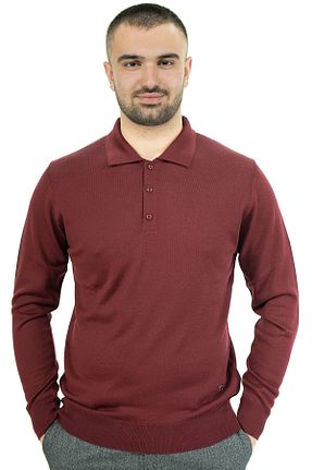 پلیور زرشکی مردانه ساده Sarar - کد 467931536