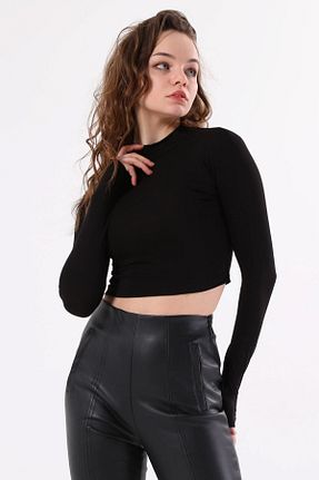 بلوز مشکی زنانه پلنگی LAENT - کد 635265134