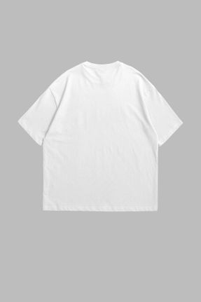 تی شرت سفید زنانه اورسایز یقه گرد تکی کد 837161969