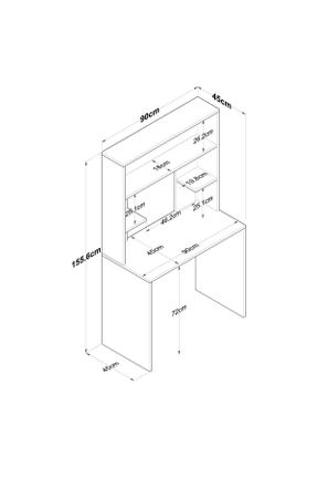 میز کار طوسی 156 cm 90 cm کد 635602928