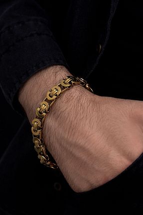 دستبند استیل (فولاد) طلائی مردانه استیل (فولاد) vogutima - کد 765811181