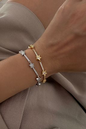 دستبند جواهر طلائی زنانه زیرکن Okko Store - کد 837202179